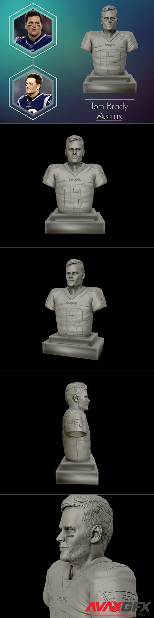 Tom Brady Bust – 3D Printable STL