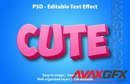 Text effect cute template psd design