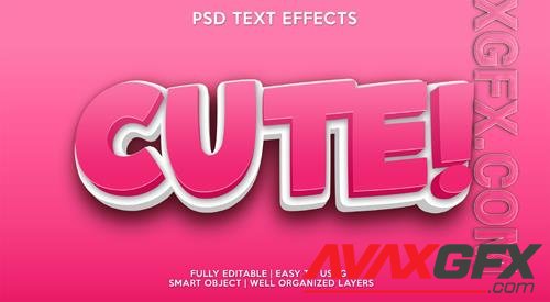 Cute text effect modern psd