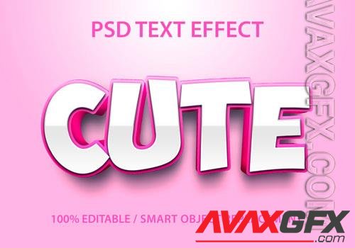 Editable text effect cute design psd