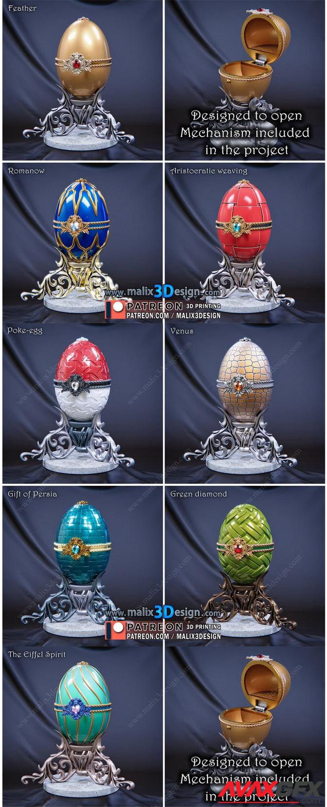 Faberge eggs 3D Printable STL