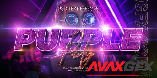 Purple party text effect psd