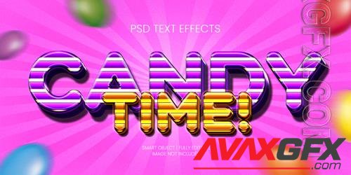 Candy time text effect psd