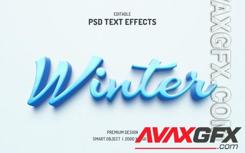 Winter text effect editable cold text style psd