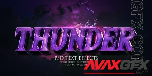 Thunder text effect psd