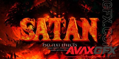 Satan text effect psd