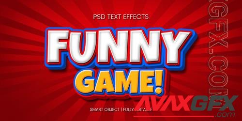 Funny game 3d text effect psd