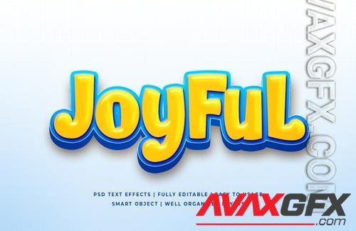 Joyful cartoon 3d text style effect psd