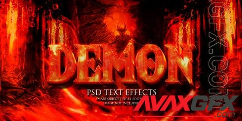 Demon text effect psd