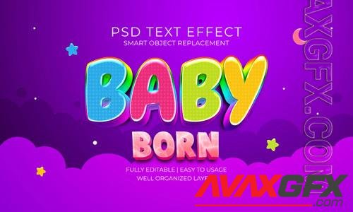 Baby born text effect template