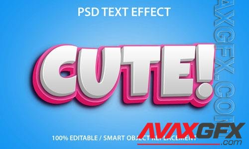 Editable text effect cute premium psd design