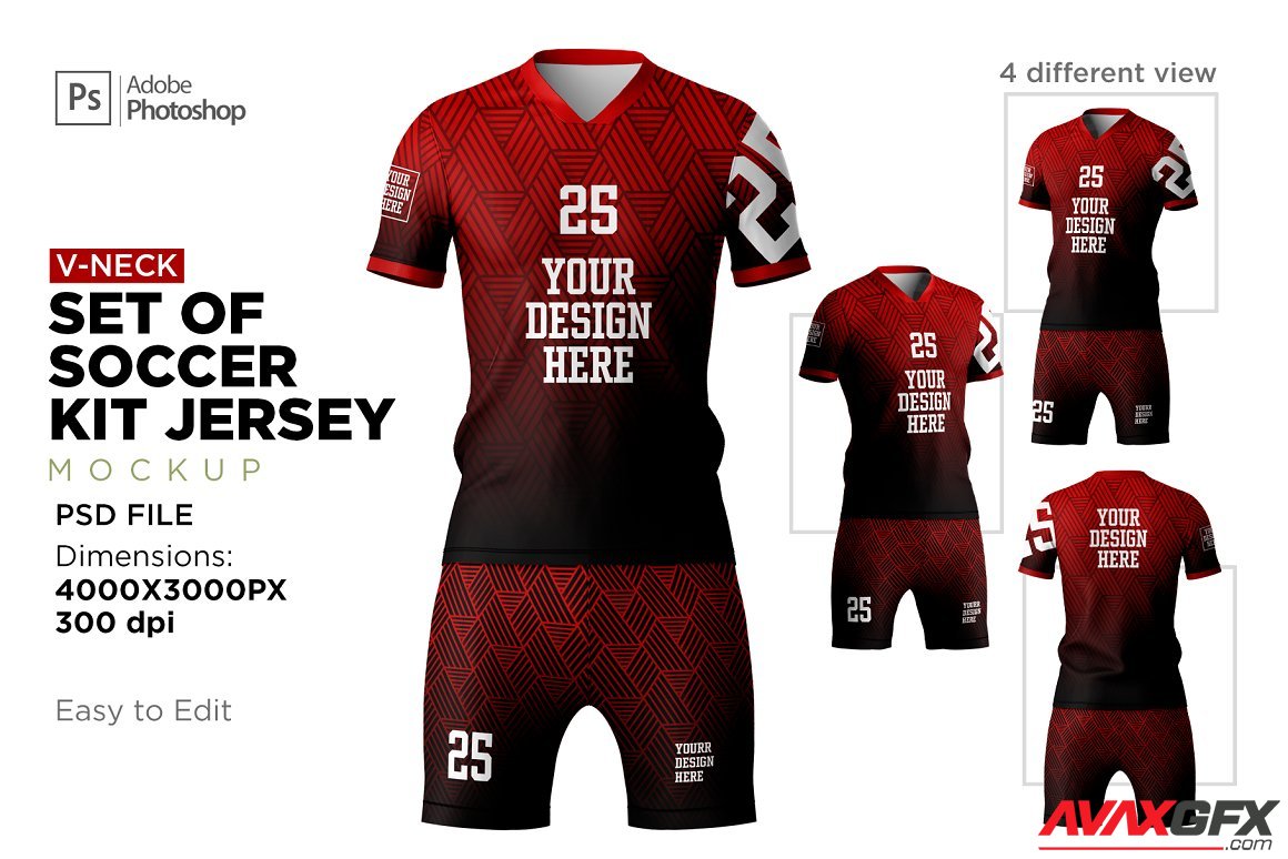 CreativeMarket - Set of Soccer Kit Jersey Mockup 6509446