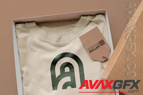 TSHIRT & LABEL LOGO MOCKUP MV47WSN