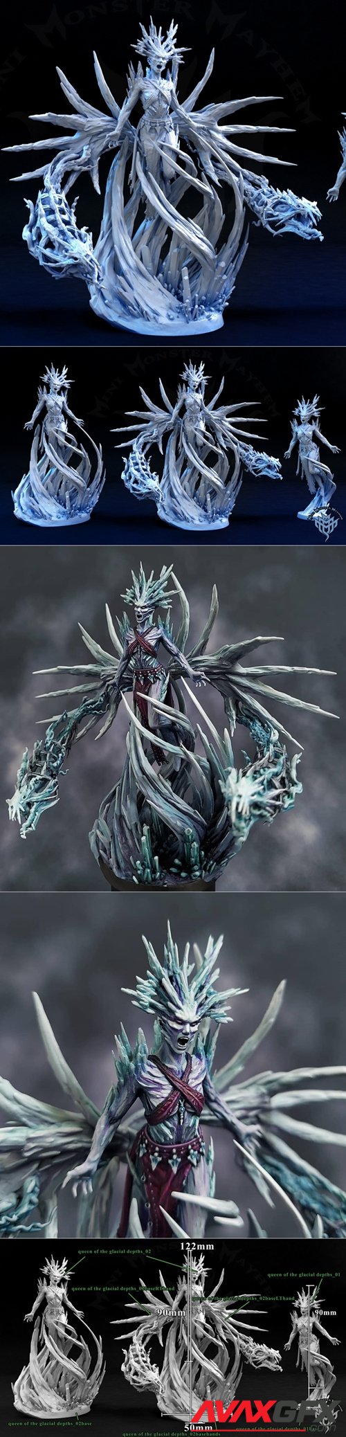 Queen of the Glacial Depths – 3D Printable STL