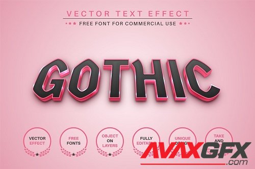 Pink Gothic - Editable Text Effect - 6730009