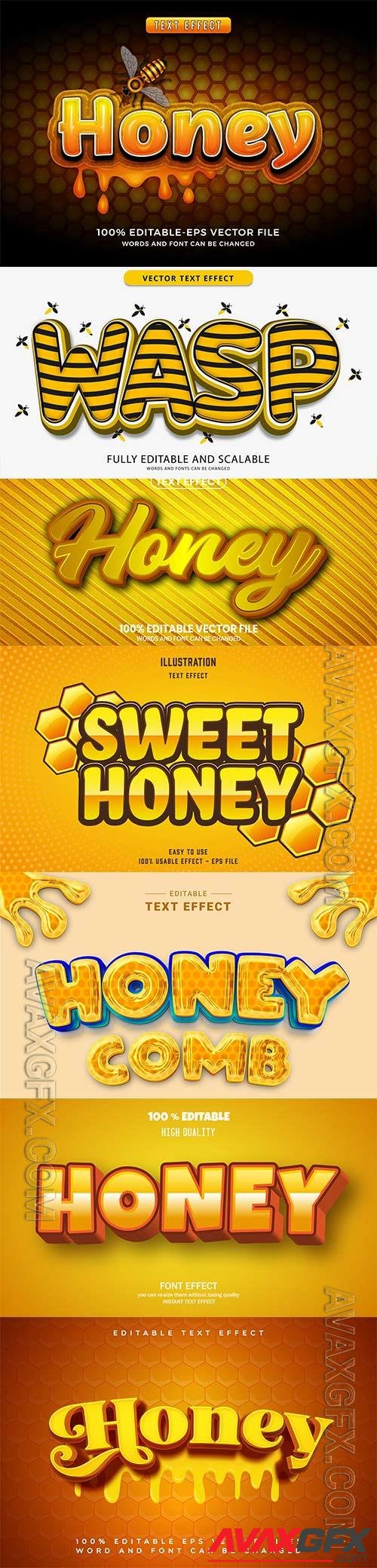 Honey 3d editable text style effect vector vol 260