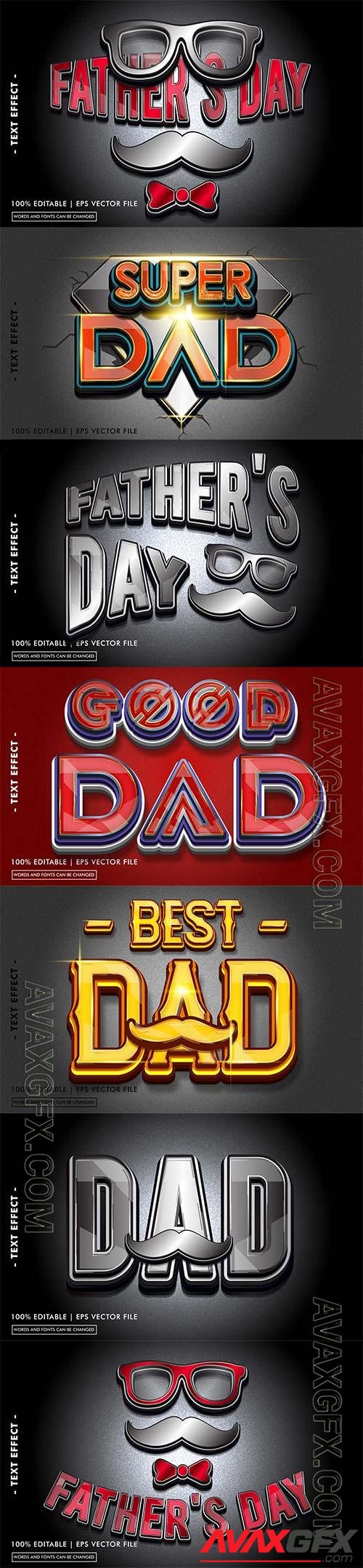 Father's day 3d editable text style effect vector vol 249