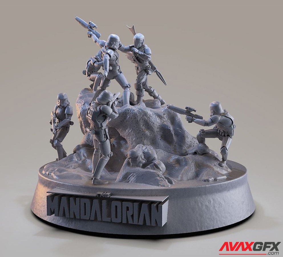 Mandalorian Battle 3D Printable STL