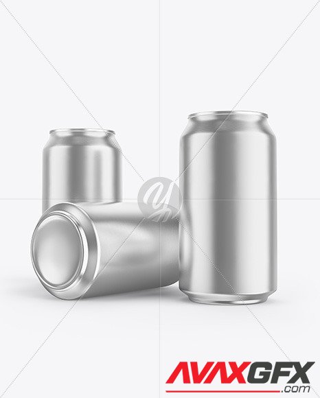 Three Aluminium Drink Cans Mockup 89020