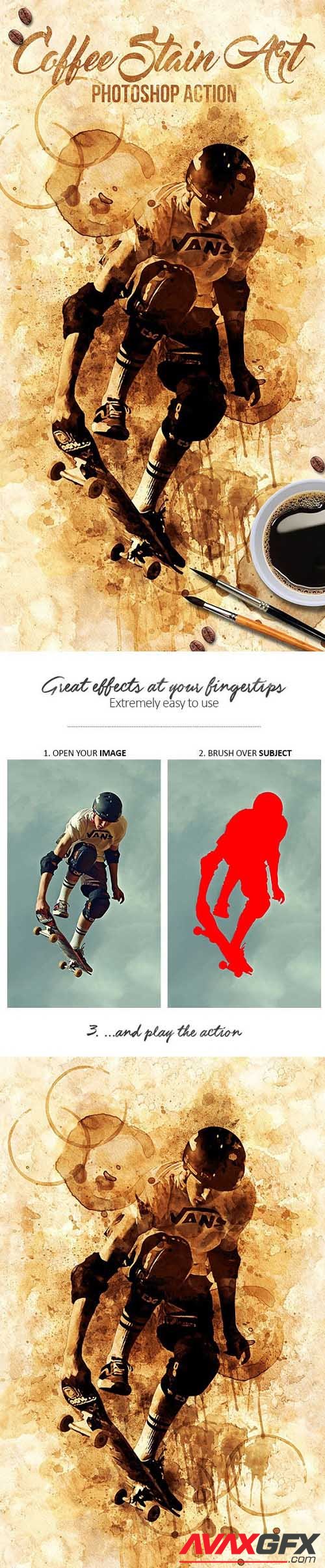 Coffee Stain Art Photoshop Action - 19452915