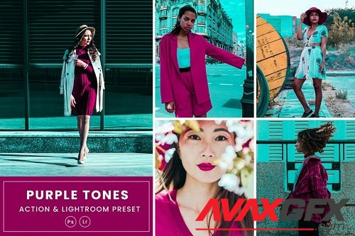 Purple Tones Action & Lightrom Presets