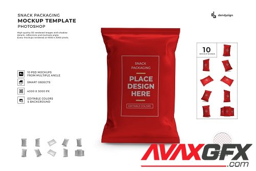 Snack Packaging Mockup Template Bundle - 1727613