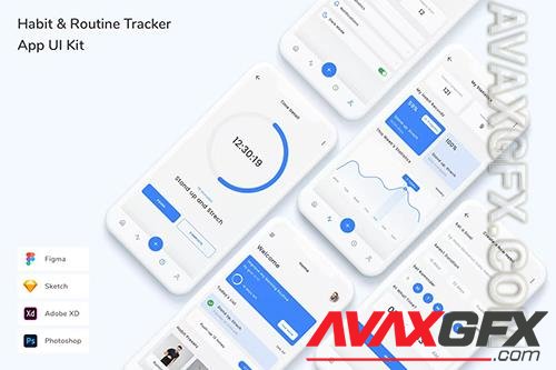 Habit & Routine Tracker App UI Kit XJ9LKUM