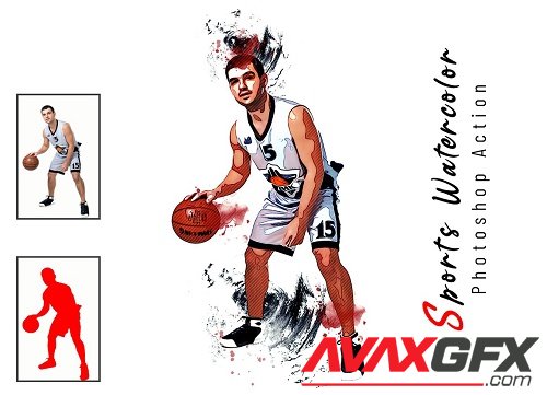Sports Watercolor Photoshop Action - 6725657