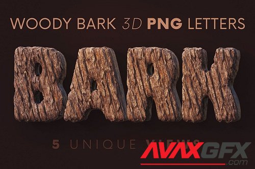 Woody Bark - 3D Lettering - 6726216