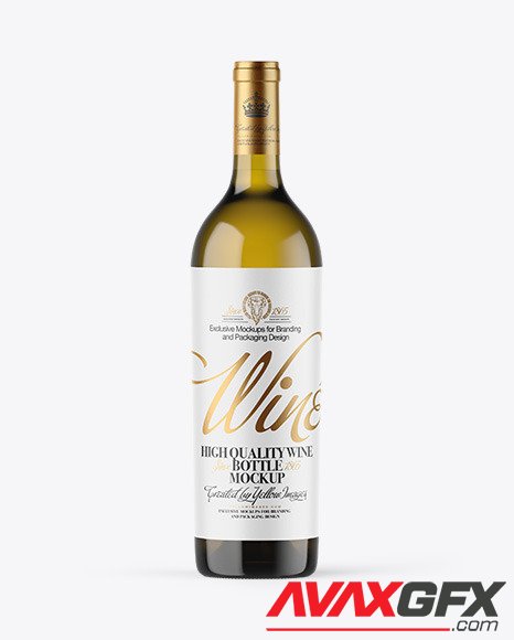 Antique Green Glass White Wine Bottle Mockup 87177