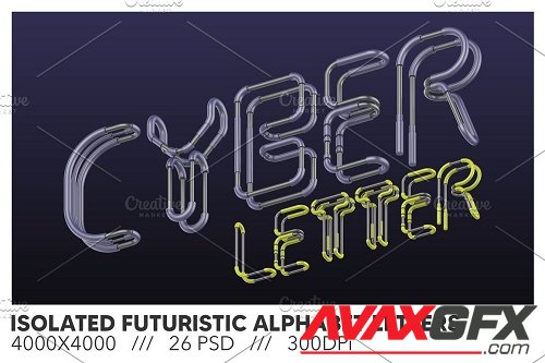 Isolated Futuristic Alphabet Letters - 6372980