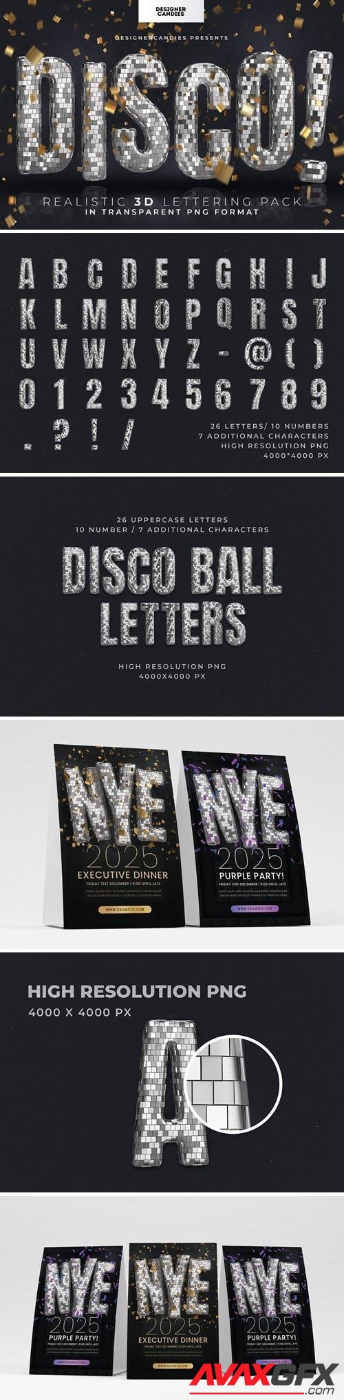 Disco Ball 3D Lettering Pack - 5716751