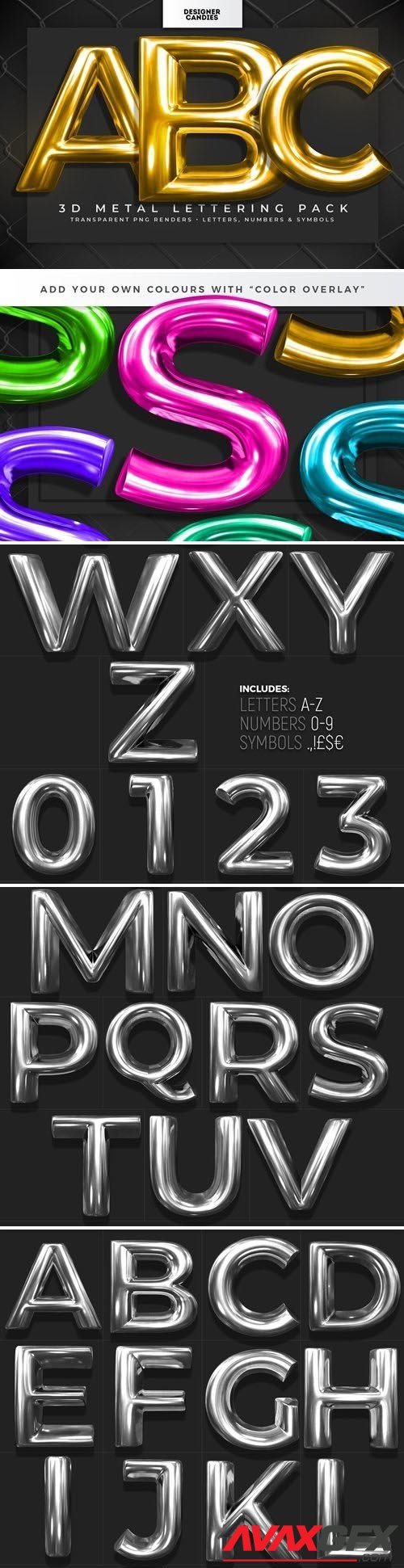 3D Metal Lettering Pack - 3648207