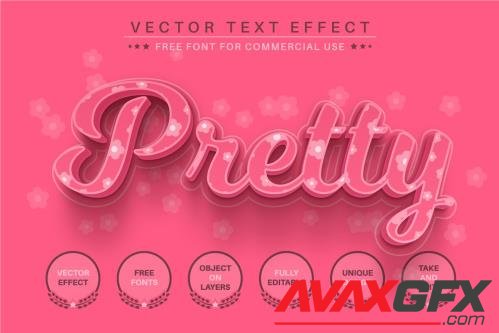 Pink Flower - Editable Text Effect - 6734837