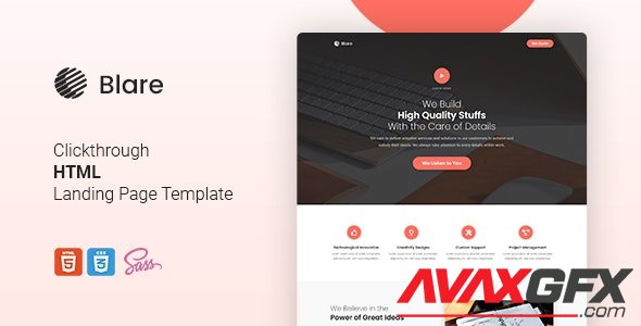 ThemeForest - Blare v1.0 - Clickthrough HTML Landing Page Template - 28556241
