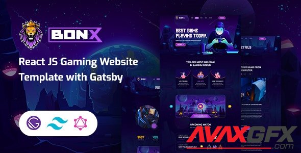ThemeForest - Bonx v1.0.1 - React JS Gaming Website Template with Gatsby - 35060497