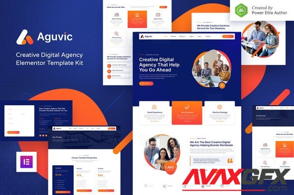 ThemeForest - Aguvic v1.0.0 - Creative Digital Agency Elementor Template Kit - 35177642