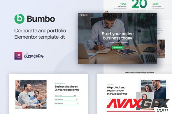 ThemeForest - Bumbo v1.0.0 - Business Startup Portfolio Elementor Template Kit - 35061732