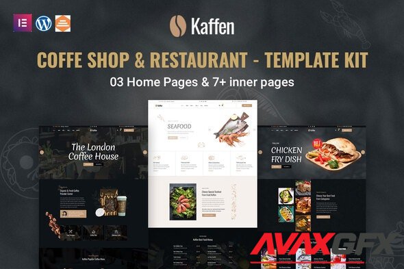 ThemeForest - Kaffen v1.0.0 - Coffe Shop Restaurant Elementor Template Kit - 35105111
