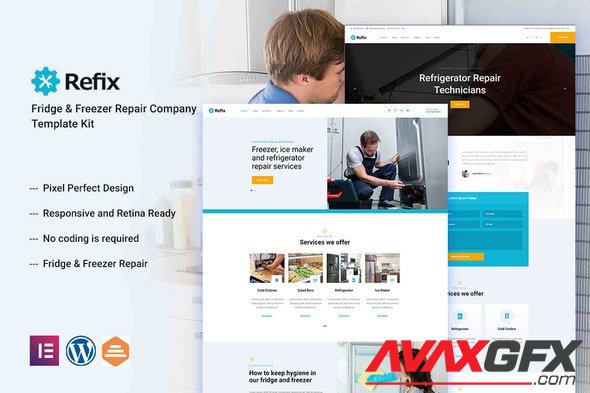 ThemeForest - Refix v1.0.0 - Appliance Repair Company Elementor Template Kit - 35105457