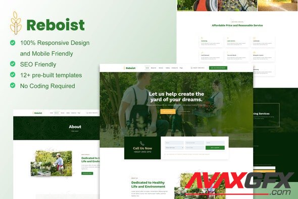 ThemeForest - Reboist v1.0.0 - Landscape & Gardening Elementor Template Kit - 35082418