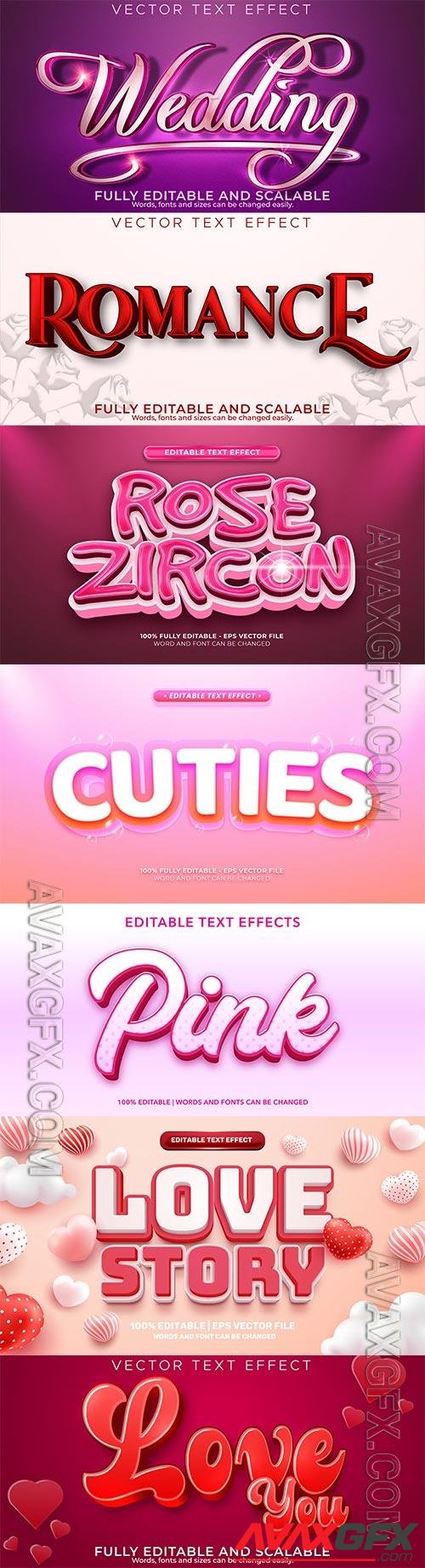 Set 3d editable text style effect vector vol 280