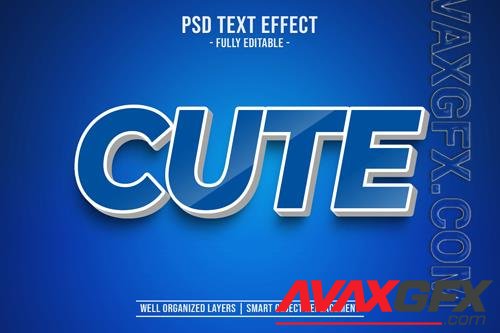 Cute text style effect psd