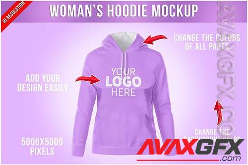 Woman's Hoodie Mockup - Front View PHS6KZ2