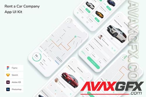 Rent a Car Company App UI Kit DFURRYJ