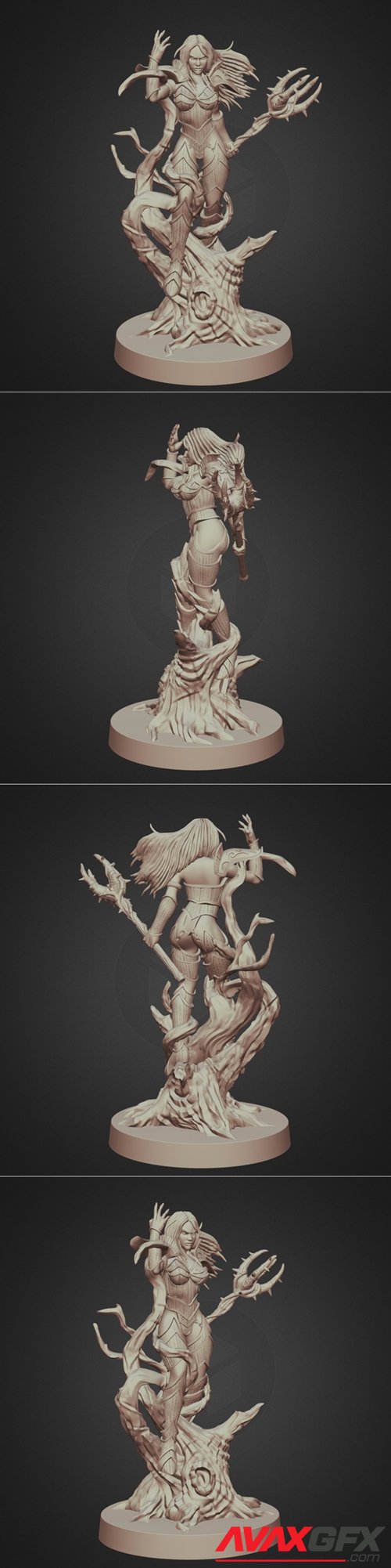 Sword & Sorcery - Samyria (Neutral Human Druid) – 3D Printable STL
