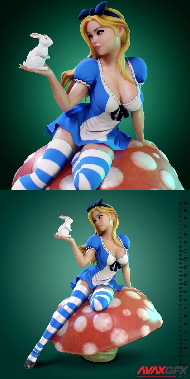 Alice with Rabbit + NSFW 3D Printable STL