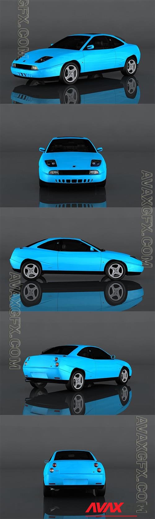 2000 FIAT Coupe Turbo 3D Model o175634