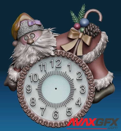 Santa Clock – 3D Printable STL