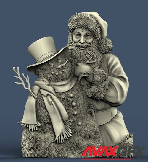 Santa and Snowman – 3D Printable STL